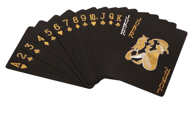Black/Gold $100 Bill Foil Water Proof Playing Cards