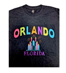 Black Orlando Florida With Stone / Castle T-shirt