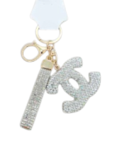 CC Fashion Crystal Keychain - White