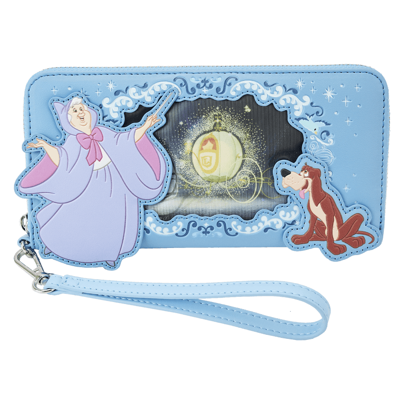Cinderella Lenticular Princess Series Zip Around Wristlet Wallet