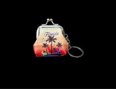 Coin Purse Keychain - Palm Tree Desgin