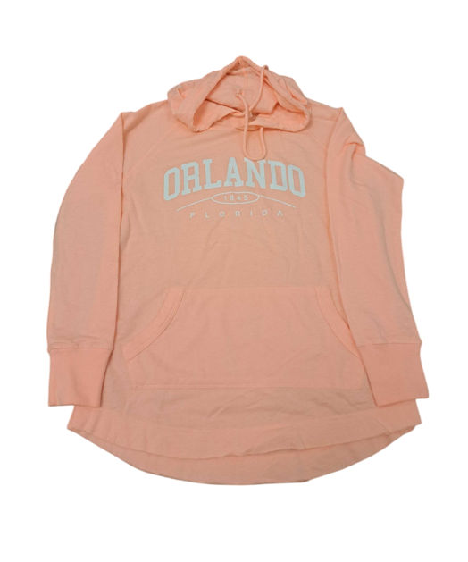 Orlando FL Ladies Vintage Washed Fleece Tunic Hoodie Cream