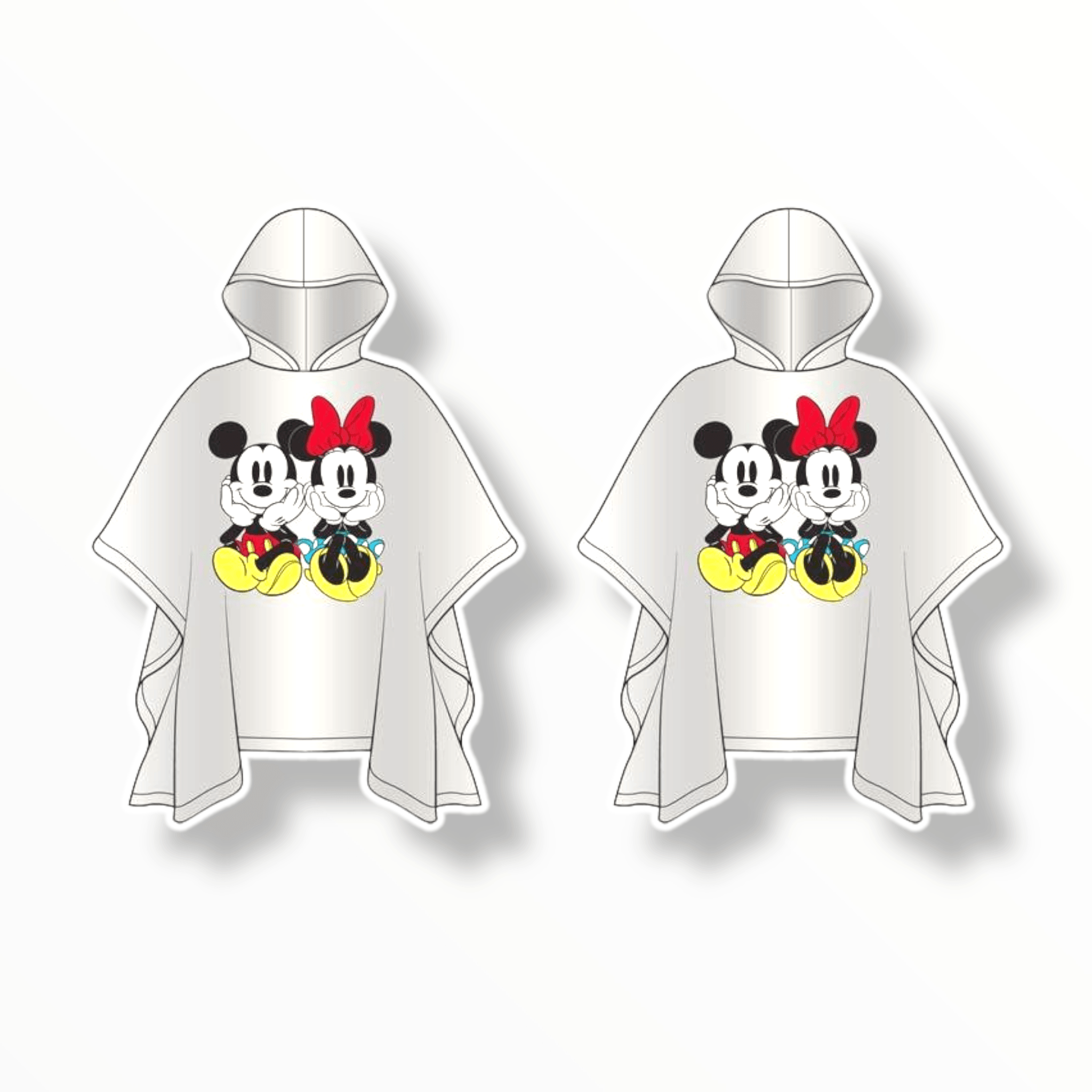 Disney 2-Pack Mickey & Minnie Mouse Sitting Vinyl Rain Ponchos