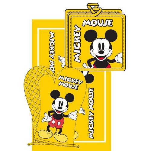 Disney 3pc Kitchen Towel Set Mickey Mouse, Yellow