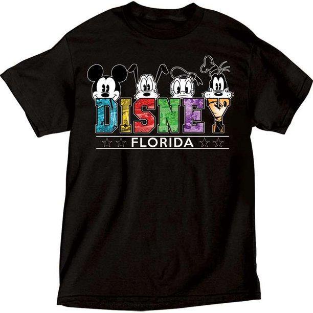 Disney Adult T-Shirt Four Heads Mickey Pluto Donald Goofy