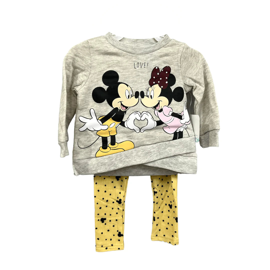 Disney Baby 2pc Pant Set Mickey and Minnie Love