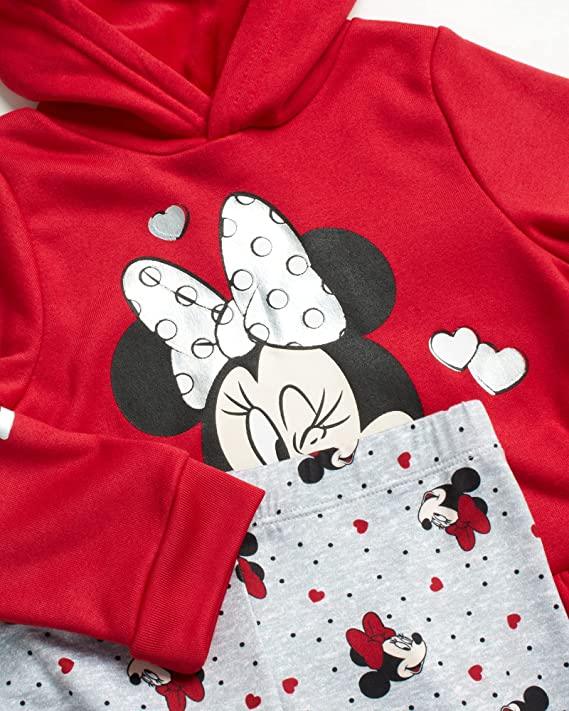 Disney Baby Girls Minnie Mouse 2 Piece Fleece Hoodie and Legging Set (Newborn/Infant)