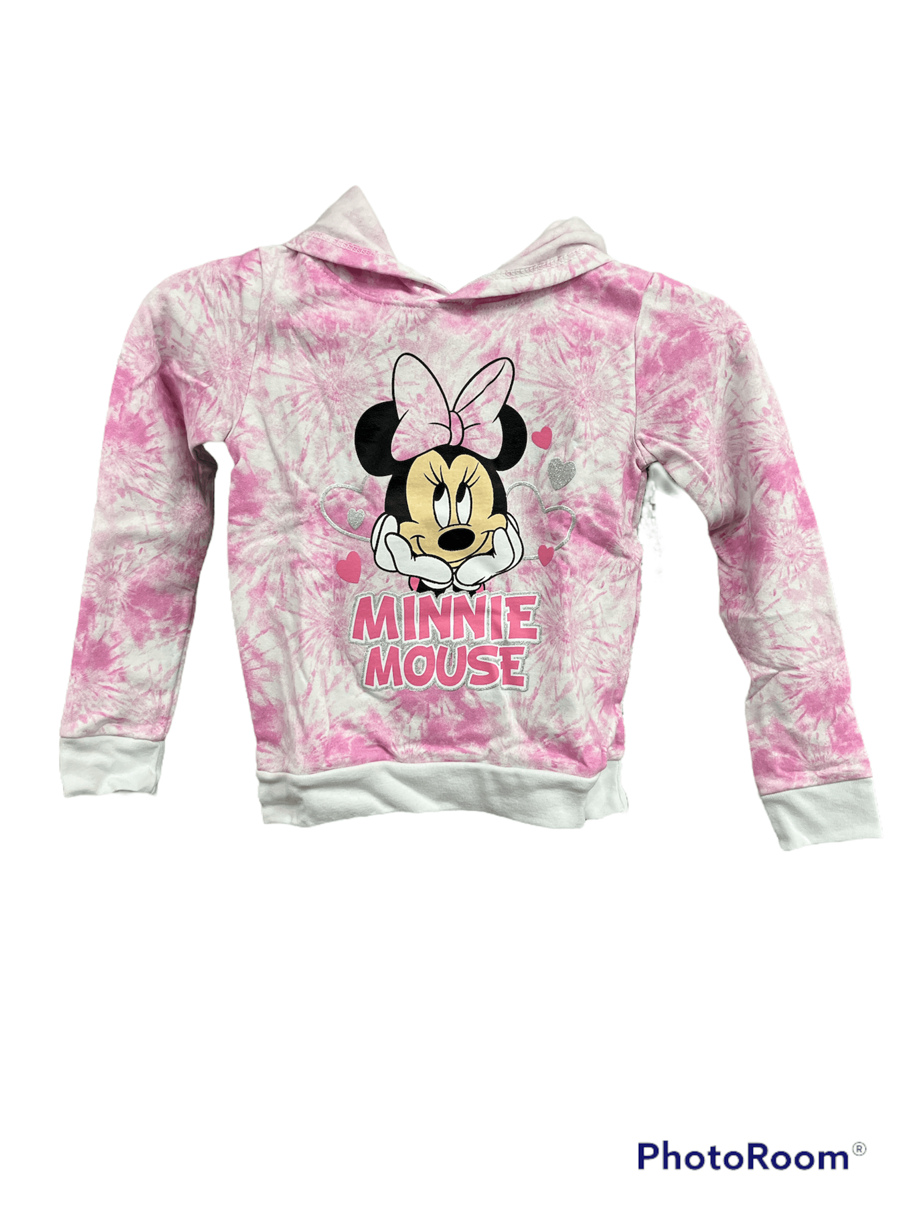 Disney Baby Minnie Mouse Hooded Sweatshirt Pink and White