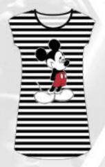 Disney Bashful Mickey Mouse Striped Dorm Shirt