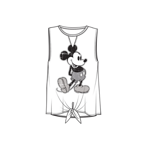 Disney Black & White Mickey Junior Fashion Tank