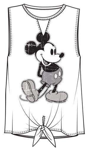 Disney Black & White Mickey Junior Fashion Tank