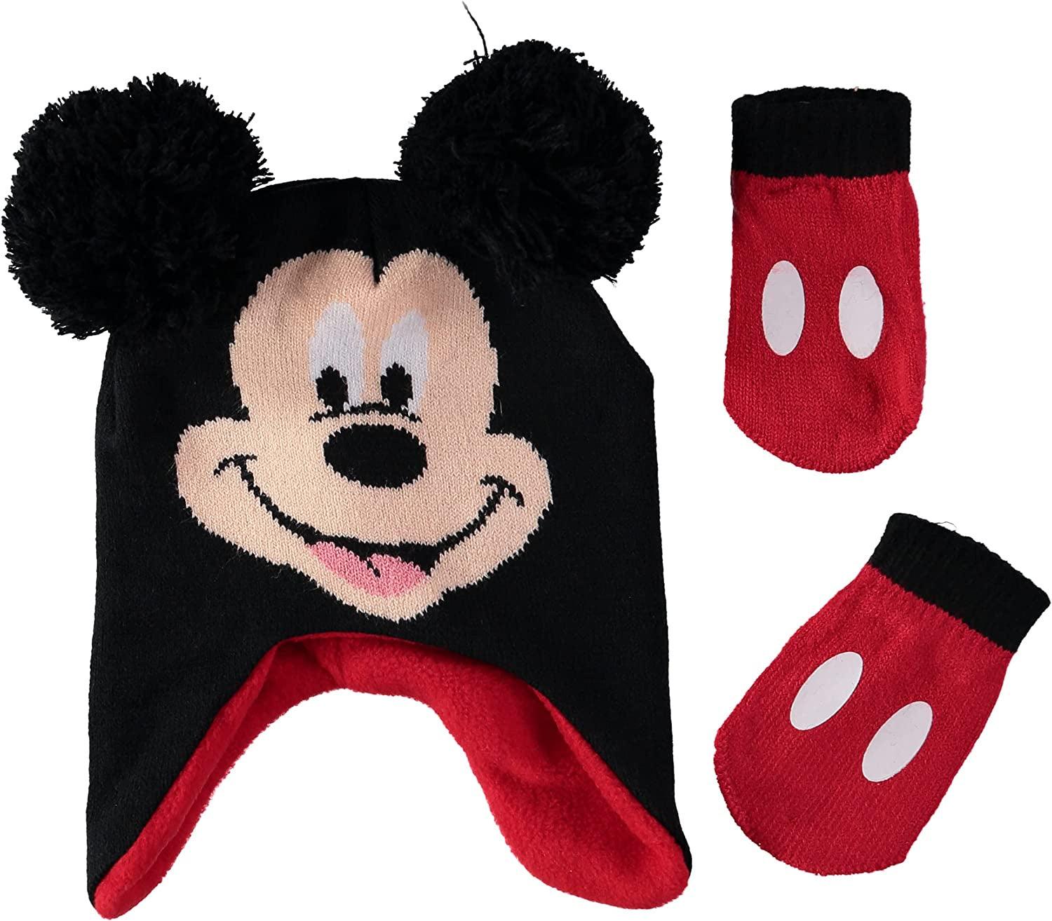 Disney Boys' Mickey Mouse Winter Hat & Mittens Set