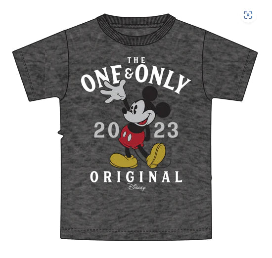 Disney Boys Mickey The One and Only 2023 Youth Tee Black Heather