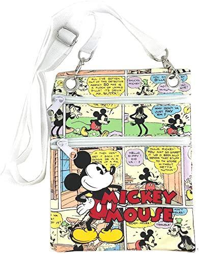 Disney Comic Mickey Mouse Crossbody Passport Bag, White