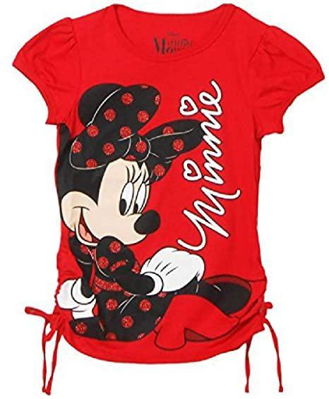 Disney Girls Minnie Mouse On The Ground T-Shirt, Red