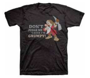Disney Grumpy Don't Judge Me Men's Shirt Black