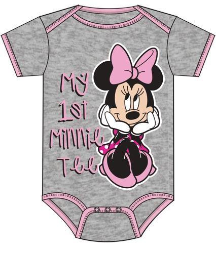 Disney Infant Onesie My First Minnie, Pink Gray