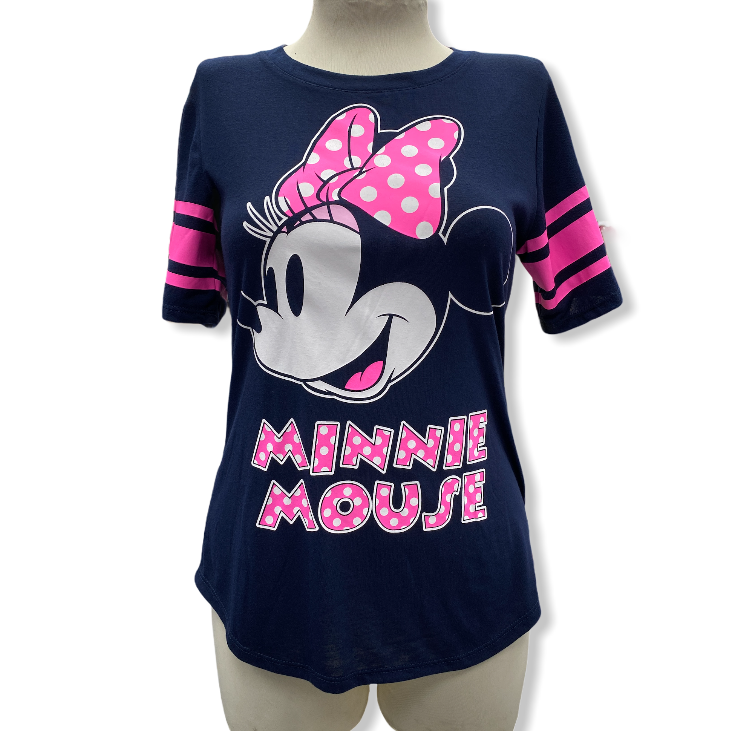 Disney Junior Fashion Football Tee Minnie Mouse Head