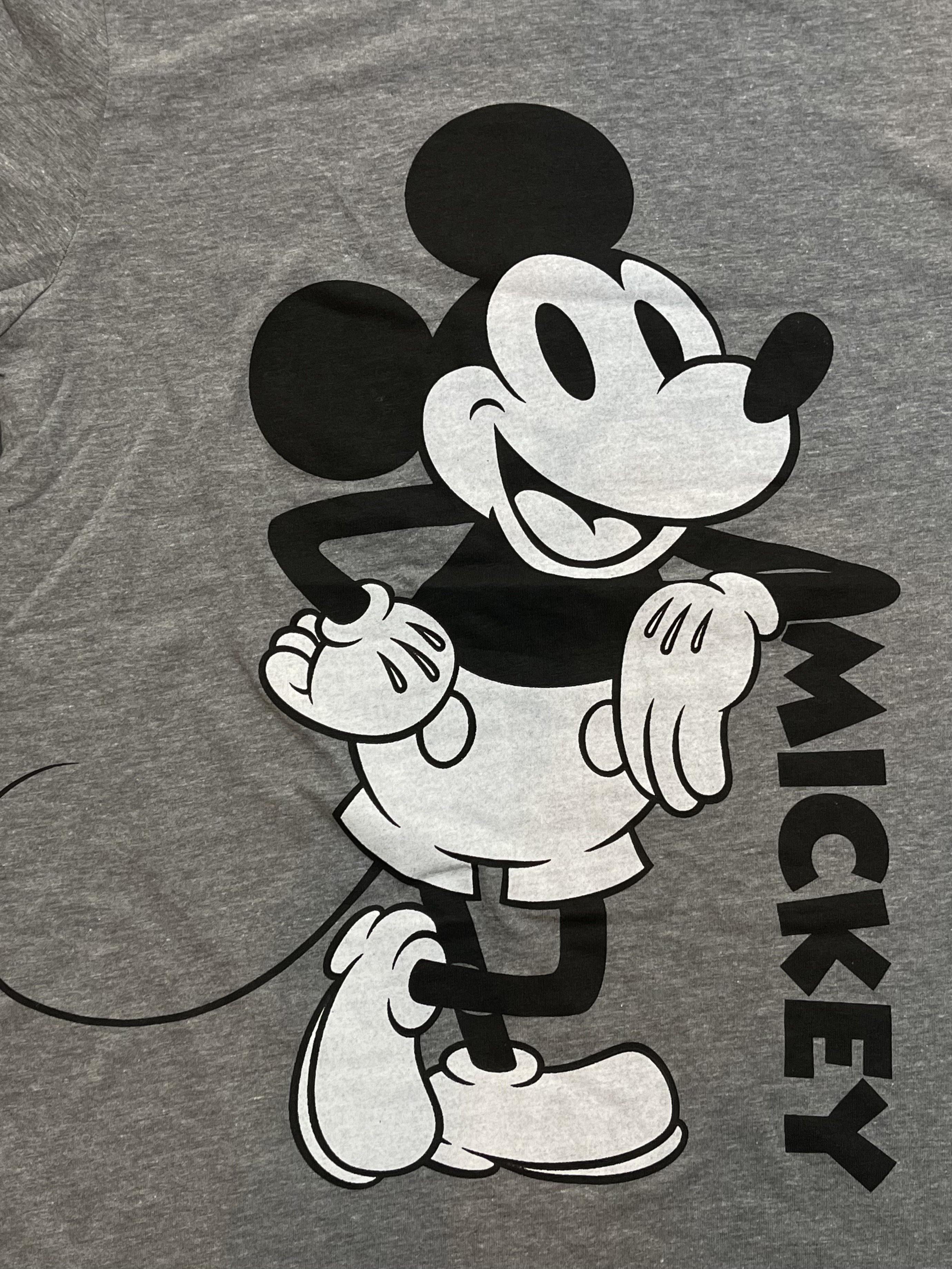 Disney Mens' Gray Mickey Mouse Standing T-Shirt