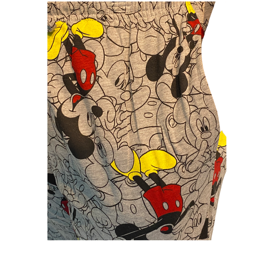 Disney Mens Pants Fun Print Pajama Lounge Pants Gray