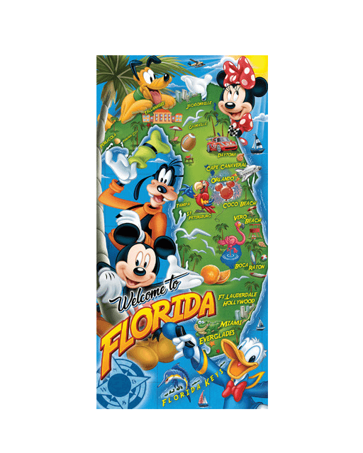 Disney Mickey and Friends Welcome to Florida Beach Towel