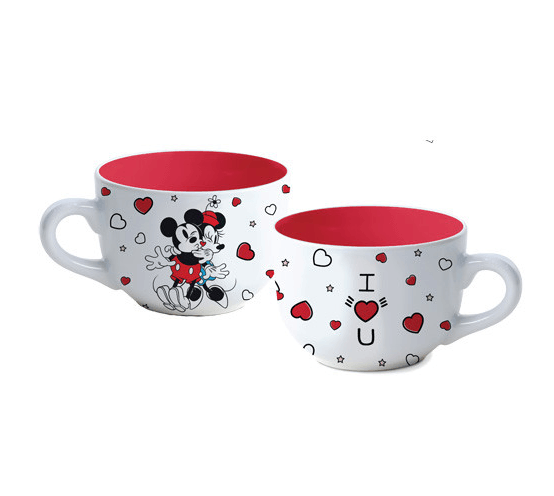 Disney Mickey and Minnie I Love U Cafe Soup Mug