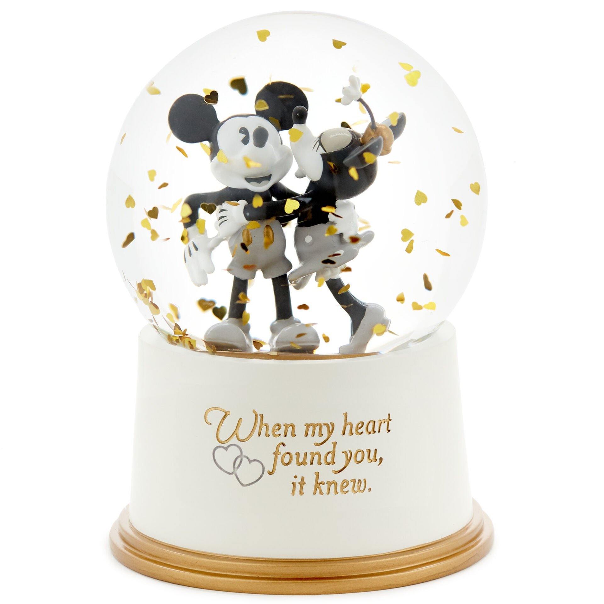 Disney Mickey and Minnie My Heart Found You Snow Globe