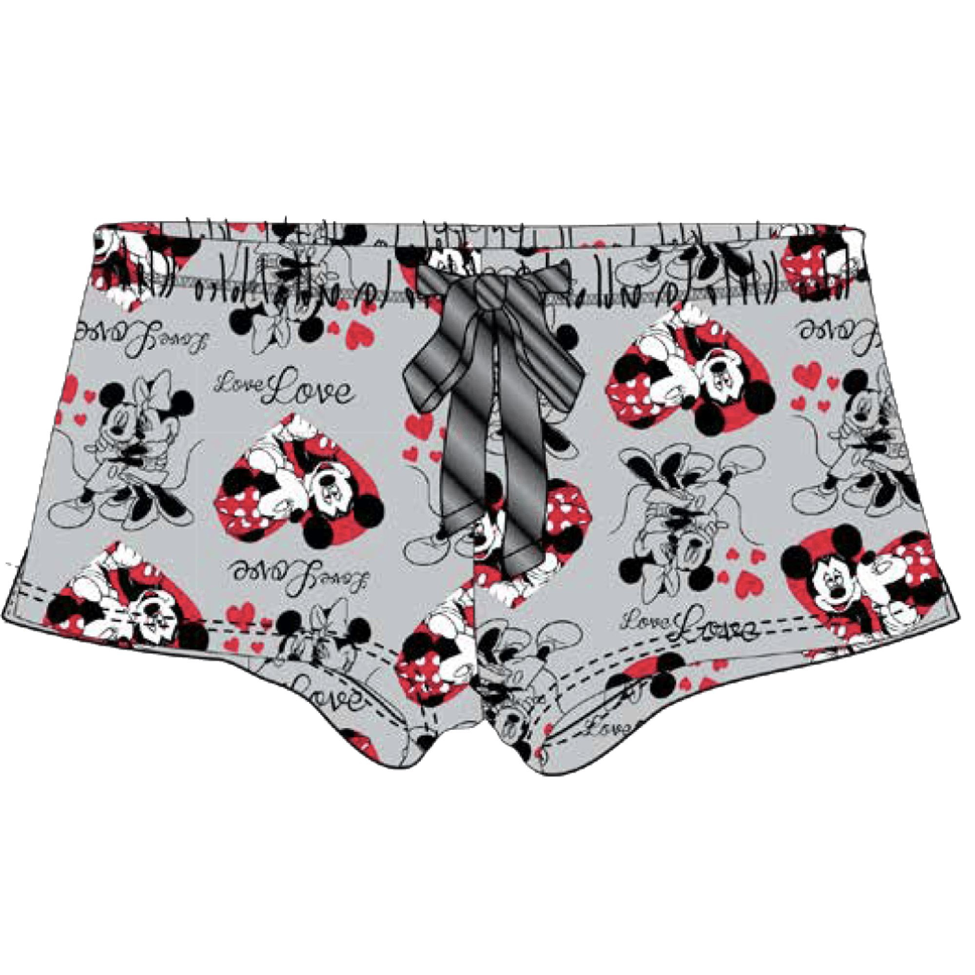 Disney Mickey Minnie Heart AOP Pajama Shorts