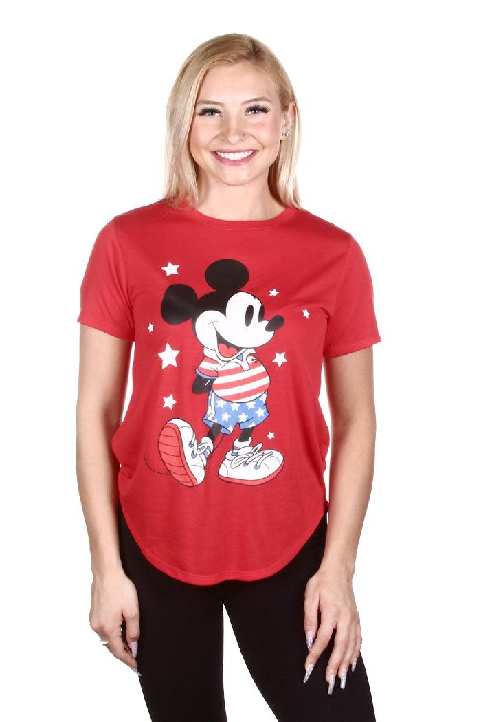 Disney Mickey Mouse American flag Junior Hi-Low Top