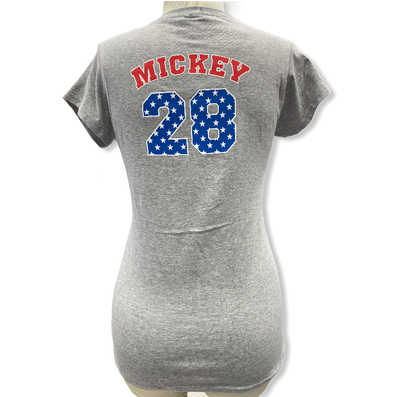 Disney Mickey Mouse American Flag Patriotic Juniors Shirt