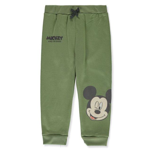 Disney Mickey Mouse Baby Boys' 2-Piece Joggers Set Outfit - cream/green (Infant)