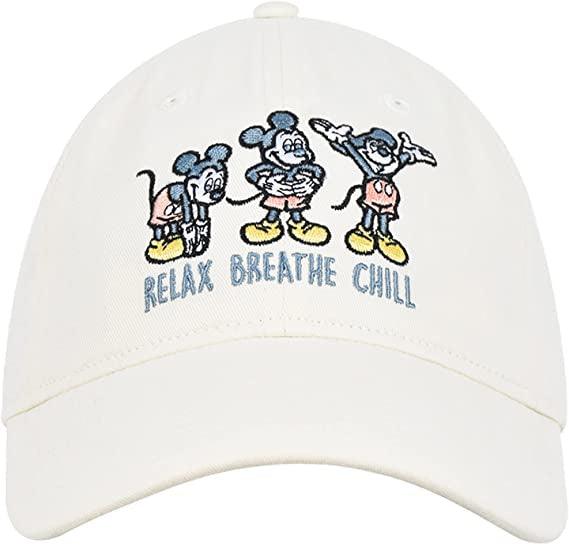 Disney Mickey Mouse Dad Hat, Relax Breathe Chill Adult Baseball Cap