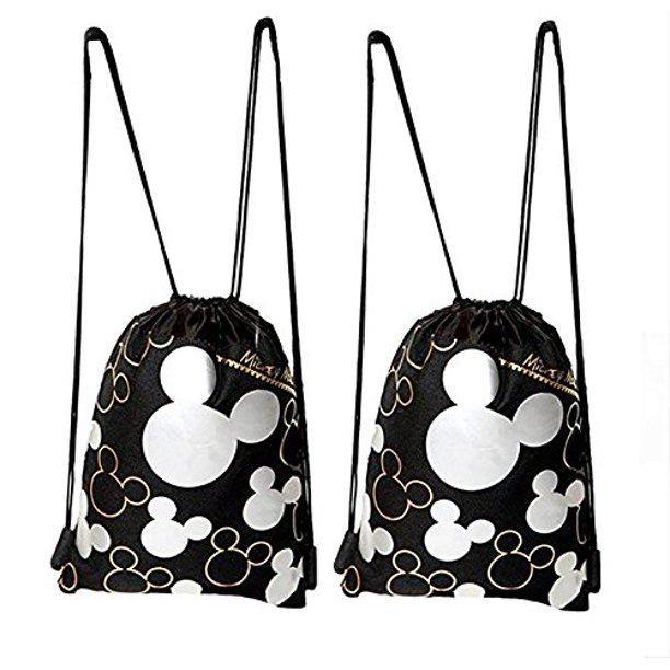 Disney Mickey Mouse Drawstring Backpack Silver 2 Pack