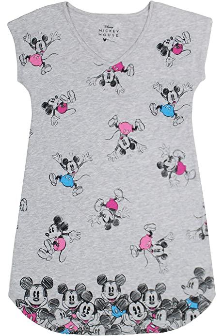 Disney Mickey Mouse Falling Womens Dorm Shirt Gray