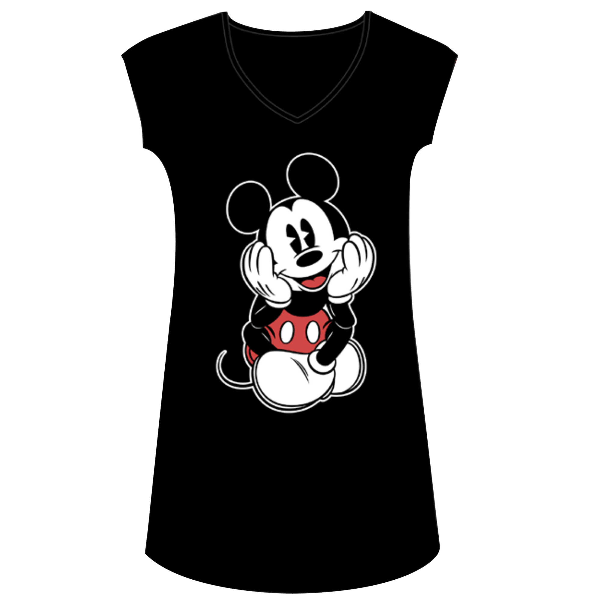 Disney Mickey Mouse Sitting Dorm Sleep Black Shirt