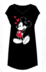 Disney Mickey Mouse V-Neck Dorm Shirt Black