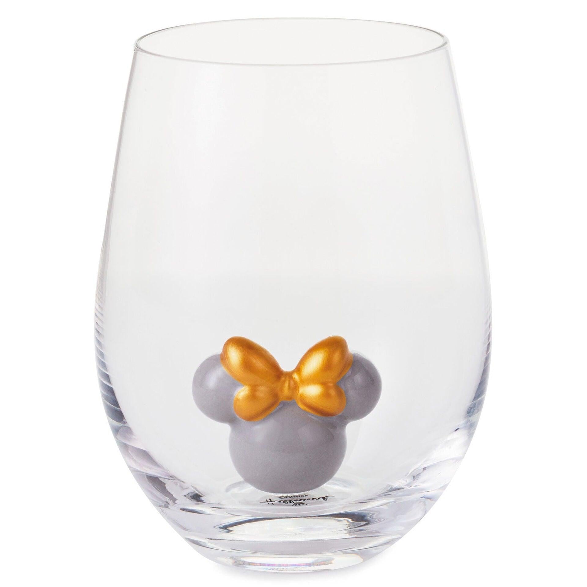 Disney Minnie Mouse Ears Silhouette 13 oz Stemless Glass