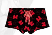 Disney Minnie Mouse Red Bow Print on Black Boxer Shorts