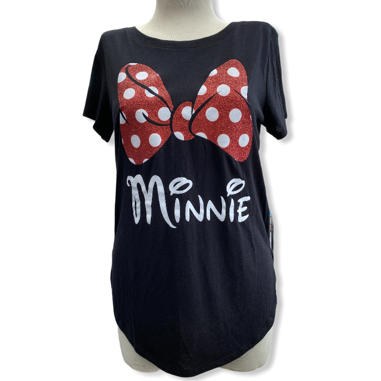 Disney Minnie Mouse Red Sparkle Bow T-Shirt