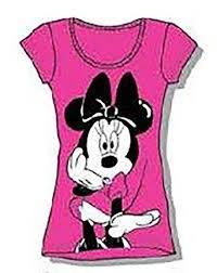 Disney Minnie Mouse Surprised Junior's Pajama Shirt Pink
