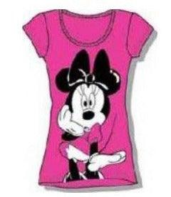 Disney Minnie Mouse Surprised Junior's Pajama Shirt Pink