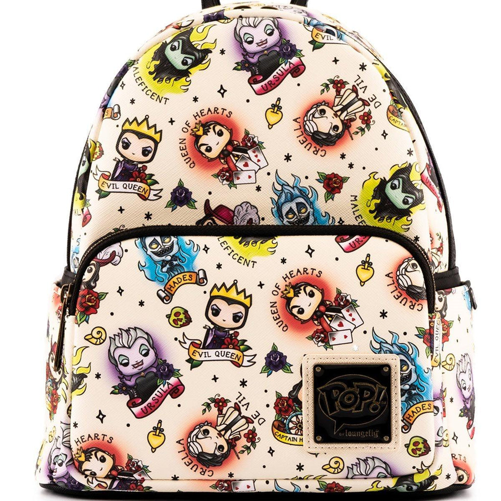 disney canvas mini backpack Disney Pop! by Loungefly Villains Tattoo Art Mini-Backpack