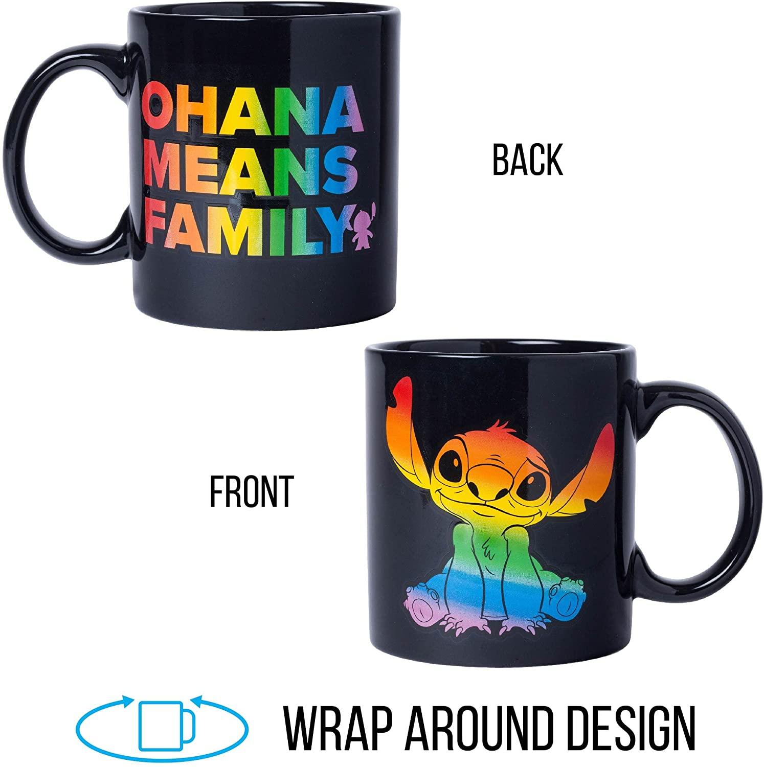 Disney Pride Stitch Ohana Means Family Ceramic Coffee Mug