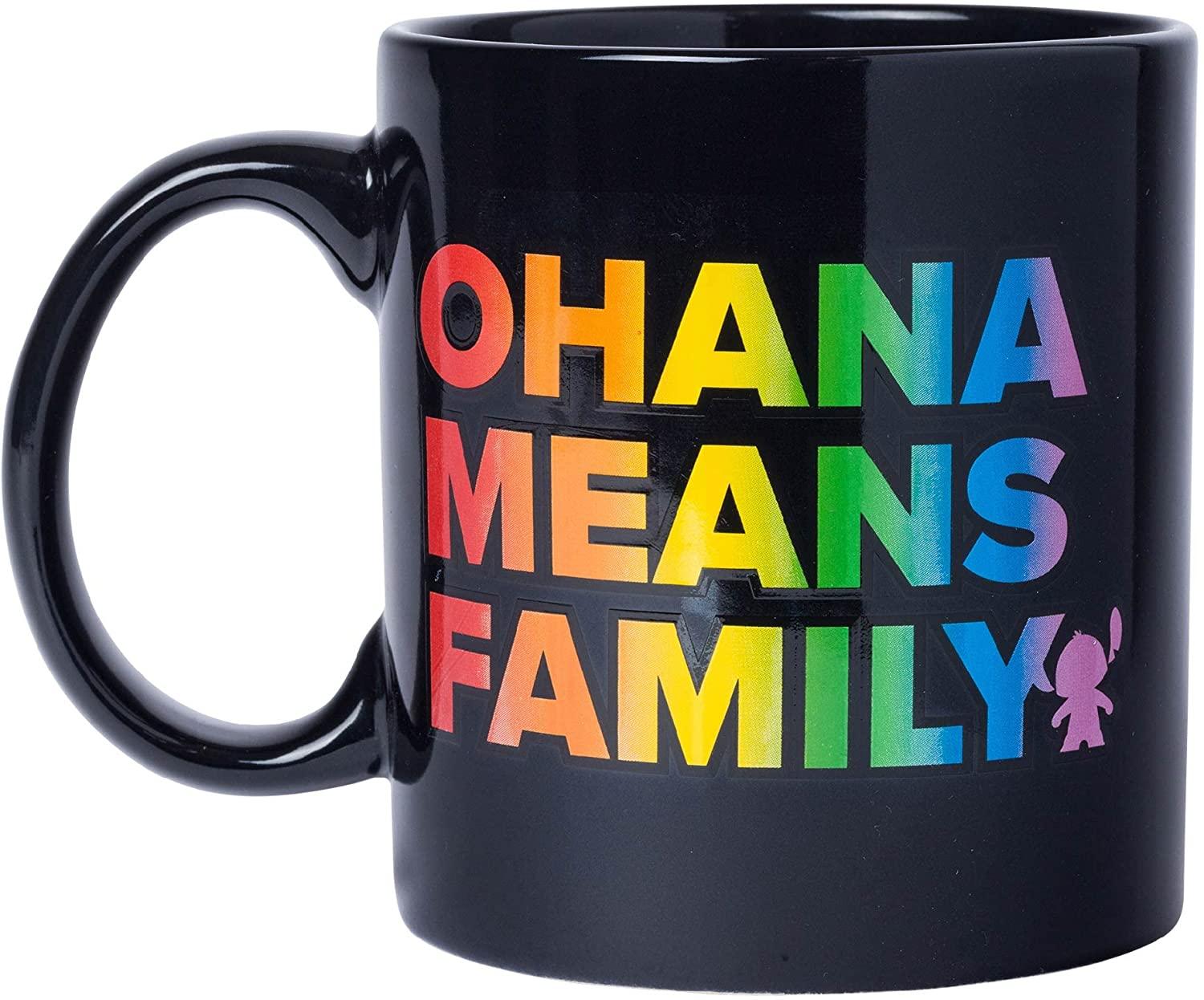 Disney Pride Stitch Ohana Means Family Ceramic Coffee Mug