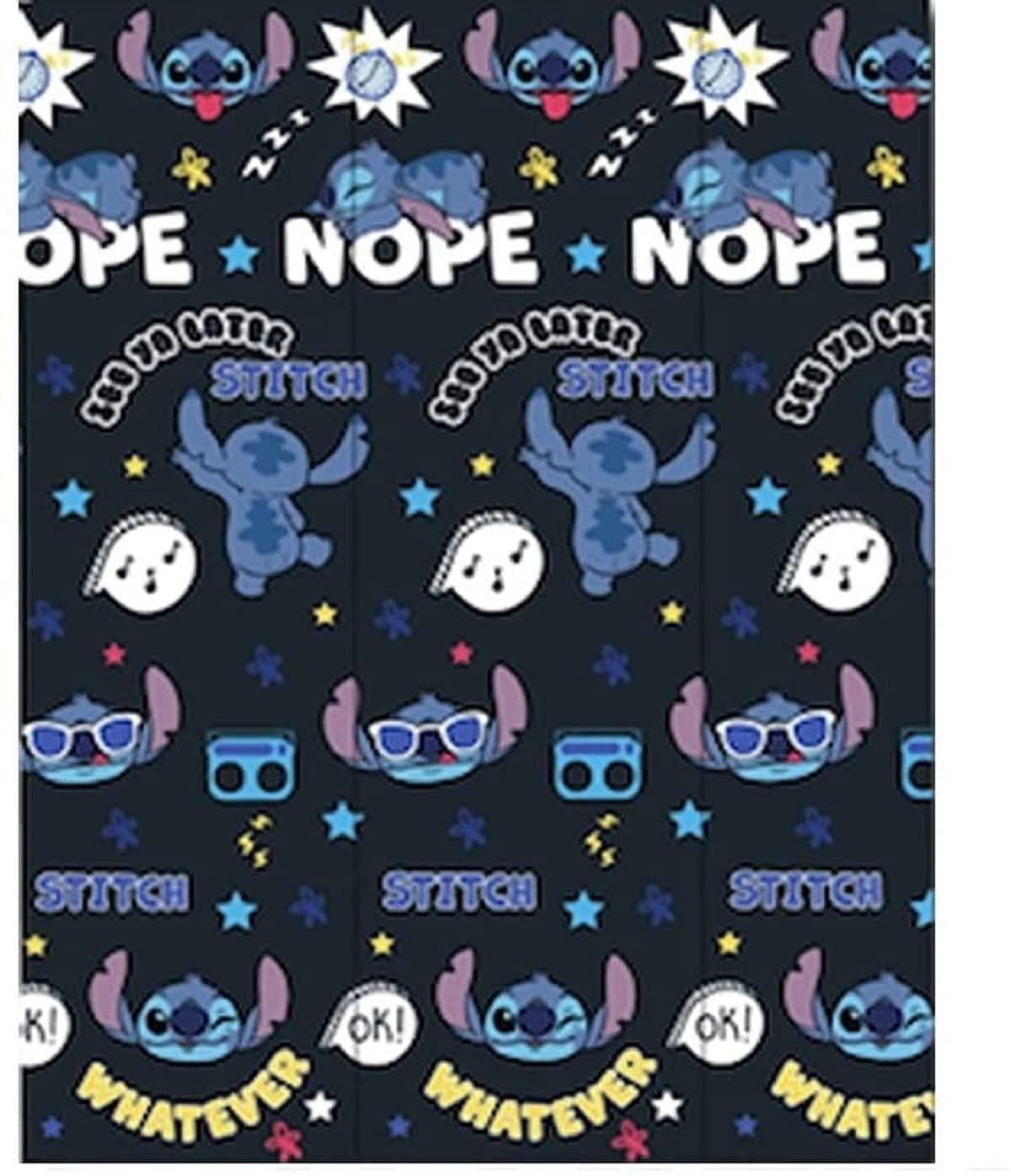 Disney Stitch Throw Blanket 45" x 60" Cool See You Later Nope