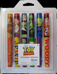 Disney Toy Story 6 Pack Ball Point Black Ink Pens