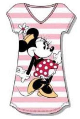 Disney Women's Pink and White Minnie Dorm Shirt