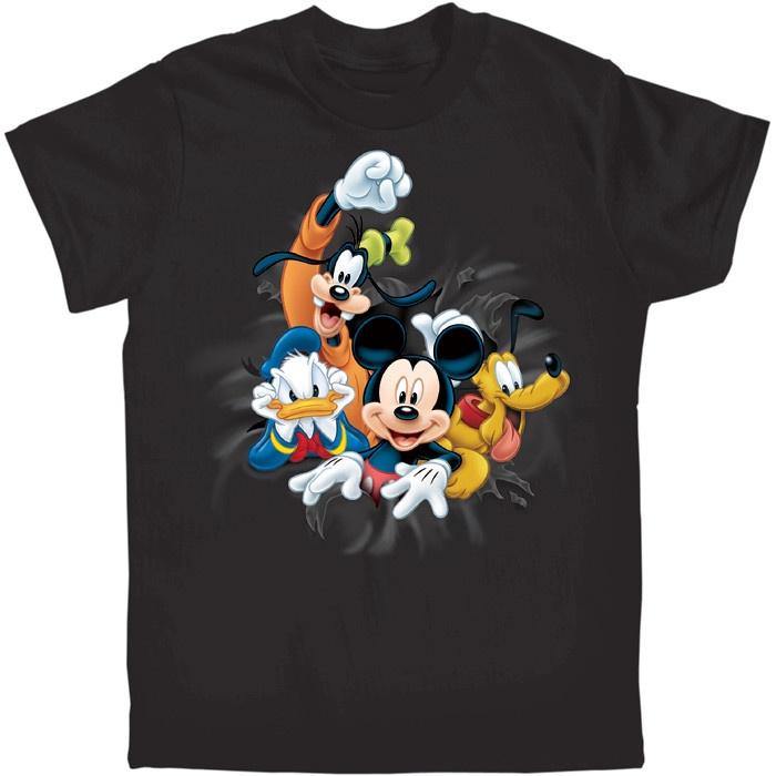 Disney Youth Fab 4 Bursting Mickey Donald Pluto & Goofy Tee