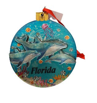 Florida Dolphin Foil 2Layer 3"Ornament