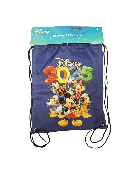 2025 Mickey & Friends Drawstring Tote Bag Navy